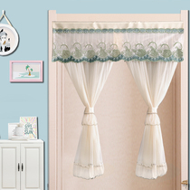 Free perforated screen door curtain fabric art double lace decorative partition curtain Bedroom four seasons household anti-mosquito and dustproof cabinet curtain