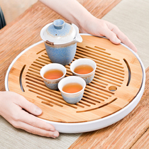 Shenbo Mobile Round Tea Dish Household Mini-Dry Dry Dry Dry Dry Dry Water Storage Simple Tea Plate Portable