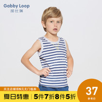 Gabriel childrens clothing summer new boy sleeveless vest middle child round neck striped sleeveless T-shirt