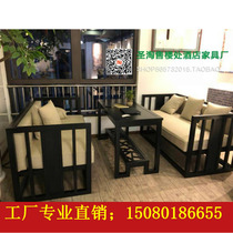 New Chinese Teahouse sofa beauty salon club consultation sign sofa sales office Hall reception sofa