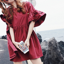 Pregnant Women summer skirt 2021 new fashion Korean version Belly Belly Belly Belly sleeves pregnant women dress summer dress