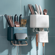Household creative chopstick basket rack Wall-mounted drain chopstick tube Kitchen spoon knife holder Chopstick cage storage box