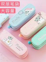 Hand in hand single-layer high school student fashion girl fall boy boy pencil box first grade pencil bag female primary school student