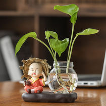 Green Lori Hydropony Flower Pots Vases Transparent Glass Flower Arrangement Creative Aquatic Plants Floral Parlor Livingroom Decoration Pendulum