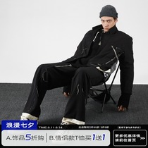 PCLP (PERCLIPS) deconstructed and destroyed suit splicing mens casual suit Korean style trend jacket