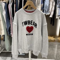 2022 Spring new small bear letter casual loose loose round collar long sleeve head sweatshirt woman TTMA221201T