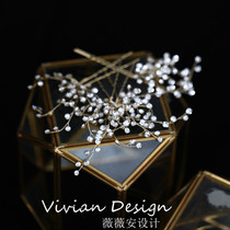 Handmade Exquisite Light Gold Joker Bride Hairpin Hairpin Headwear Wedding Dress Dinner Accessories