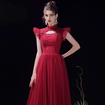 Toast 2022 spring new wedding bride small gown temperament retro engagement back to the door to receive a slim Princess