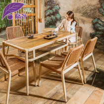 Terrace Casual Table And Chairs Combo Outdoor Tea Table And Chairs Patio Garden Vine Chair Terrace Tea Table Multifunction Tea Table Tea