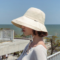 Fishermans hat female spring and summer solid color eaves foldable Sun Hat sun hat Korean version of Joker sunscreen hat tide
