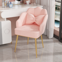ins net red chair makeup chair Nordic adult nail backrest chair Pink makeup stool dresser chair iron