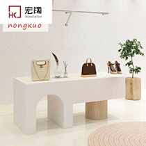 Womens clothing store rectangular Zhongdao display table clothing store table Zhongdao shoes display table solid wood display table