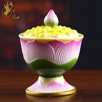 Fanfun 3 6-inch high Lotus Holy water cup with cover net water cup for Buddha water cup for cup of Buddha supplies