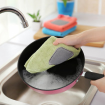 Without oil rags washing dishes without rubber cleaning pot brushing dishes dishes and mucus kitchen cleaning towel household thickening