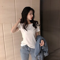 The Euros big version ins superfire cec short sleeve t-shirt woman 2022 early spring Korean version wave loose 100 lap half sleeves clothes