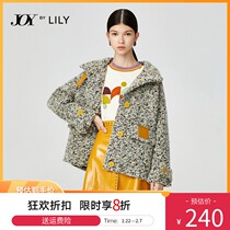 Lily2021 new spring and winter women's retro check loose large profile long small wool coat women