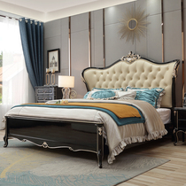 The master light luxury wood bed 1 8 meters double nuptial bed postmodern Red Hong Kong-style bed American luxury queen-size beds