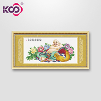 KS Cross embroidered 2021 new line embroidered cotton thread living room with great bodhisattva Buddha smiling at the mouth of the Millver