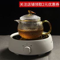 Boiling water tea glass pot high temperature resistant tea making electric pottery stove heating flower teapot straight fire kettle