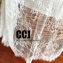 Wide lace mesh skirt Skirt Skirt Curtain shading White black hem accessories Eyelash lace dress fabric