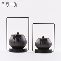 New Chinese ceramic storage cans ornaments clubhouse hotel model room decorations home living room creative porcelain furnishings