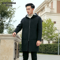 (Clearance) Albanka autumn and winter double-sided woolen coat cashmere men long loose wool jacket