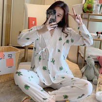 Pregnant Woman Sleepwear Womens Summer Thin days Department and pure cotton yarn Buyue Subsuit postpartum breastfeeding Breastfeeding Spring Autumn Suit