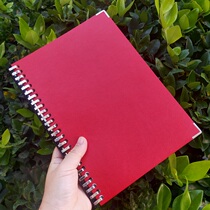 (Red thin portable) A4 B5 soft leather surface removable loose leaf notebook A5 notepad Cornell 5r efficient notebook student stationery daily weekly plan this financial bookkeeping book
