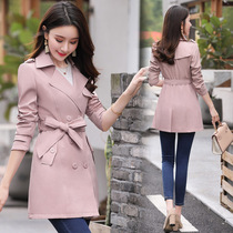 2020 Autumn Korean version of coat womens long slim little slim slim womens windbreaker casual plus size coat tide