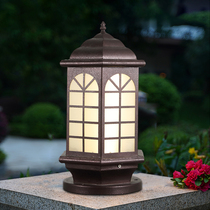 Lilun solar light column headlight LED light waterproof outdoor household door column light villa wall courtyard light
