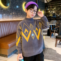 Boys sweater 2021 new autumn and winter 7 sets of head 9 middle and big children 10 children boys 15 years old autumn and winter thickened tide