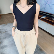 Xixi women Europe station 2020 Winter new front and rear V collar warm without steel ring no trace underwear vest