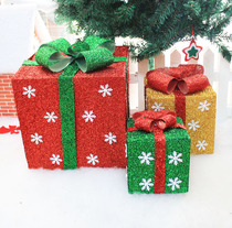 Christmas gift box decorations large and small gift box mall Decorative Christmas Tree Arrangement Shop Window Gift Box Heaps