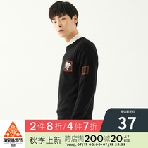 GXG Mens winter mens Korean round neck pullover Black casual low neck sweater#174120178