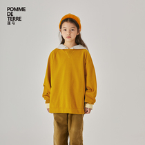 pomme Peng Horse Childrens Wear Autumn and Winter New Men and Women Fashion Contrast Long Cotton Pullover Sweater AJB822140