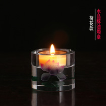 Candle holder butter lamp supply lamp base Lotus Buddha front long light crystal candle butter lamp Buddha front lamp Buddha supply lamp Buddhism