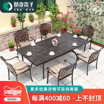 Outdoor Table And Chairs Patio Leisure Five Pieces Outdoor Garden Furniture Iron Art Cast Aluminum Terrace Open Air Balcony Table And Chairs