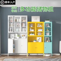 Simple wrought iron bookcase home living room bedroom study floor bookshelf crevice cabinet student picture book toy storage cabinet
