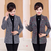 Middle-aged mother spring and autumn casual thin coat 40-50 years old middle-aged and elderly women wear large size slim-fit small suit