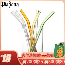 German plazotta transparent glass straw adult anti-lipstick portable hard juice drinking tube female heat-resistant