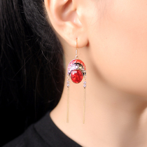 Chinese national style Peking Opera face earrings Dao Ma Dan lady ancient Hanfu earrings long retro earrings net red