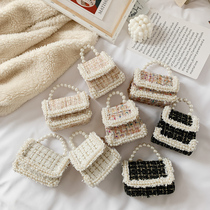 Korean childrens Pearl portable bag girl Joker Princess bag baby Pearl bag fashion girl beauty bag