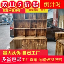 Carbide wood wine cabinet farmhouse wine cabinet restaurant wine cabinet fast food restaurant wine cabinet snack bar wine cabinet hot pot wine cabinet