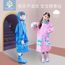Medium and large childrens raincoat Boy and girl raincoat Child thickened cover school bag waterproof poncho 3-5-8-11 years old