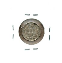 Ren Qitang# Sweden 1867 10 Oer good product rare silver coin