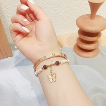 Freshwater Pearl girlfriends bracelet Baroque butterfly fishtail adjustable high-end light luxury temperament
