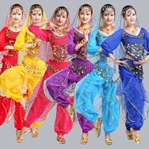 Adult Indian Dance Performance Clothing Suit Autumn Winter Annual Meeting Bellied Dance Bench Performance Wear Long Sleeve Pants Dance Suit
