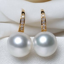 Xinlun 18K Baizhu Sea Water Pearl Ear Nanyang Hanghai Pearl Ear Decoration to Girlfriend Girlfriend