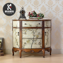  Entrance cabinet partition cabinet American entrance cabinet Living room entrance partition cabinet wall door hall cabinet Solid wood entrance cabinet