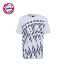 Bayern Munich large size badge T-shirt White 7-16 year old teenager round neck casual short sleeve loose comfortable